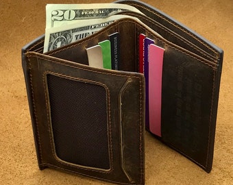 TRIFOLD WALLETS for MEN, Men's Leather Trifold Wallet, Personalized Mens Wallet, Leather Wallet Holds Lots of Money, Rfid Wallet