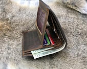 TRIFOLD MENS WALLET, Men 39 s Leather Trifold Wallet, Personalized Mens Wallet, Leather Wallet Holds Lots of Money