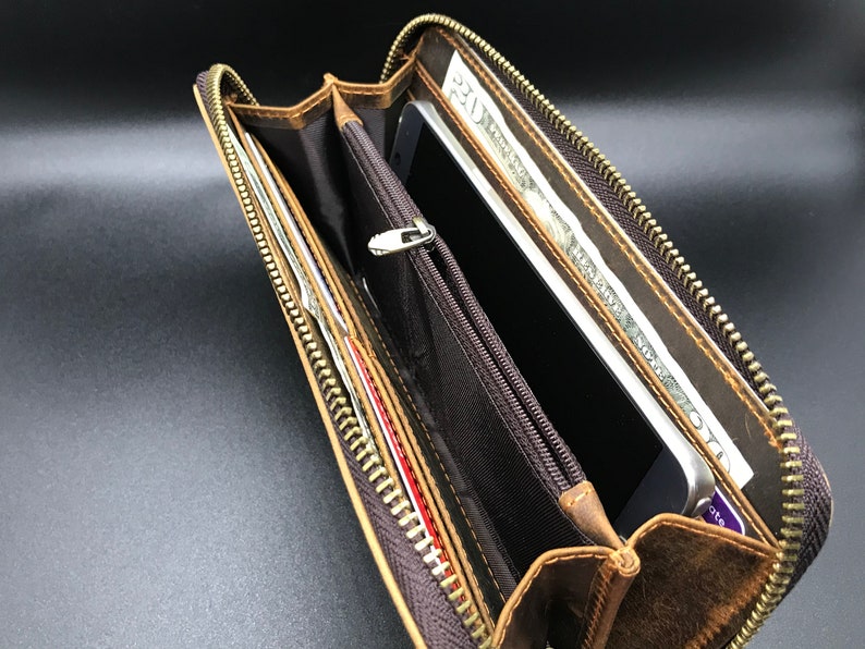 LONG WALLET WOMENS Long Leather Wallet Long Zipper Wallet Etsy