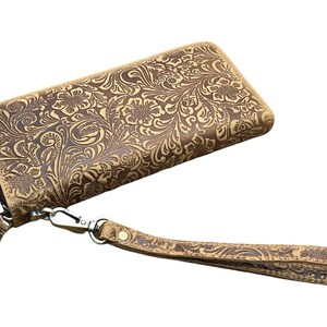 Cartera de cuero, ORGANIZADOR DE BILLETERAS DE MUJER, Cartera de mujer, Cartera larga, Cartera de cuero, Cartera con cremallera, Cartera de pulsera, Cartera de flores