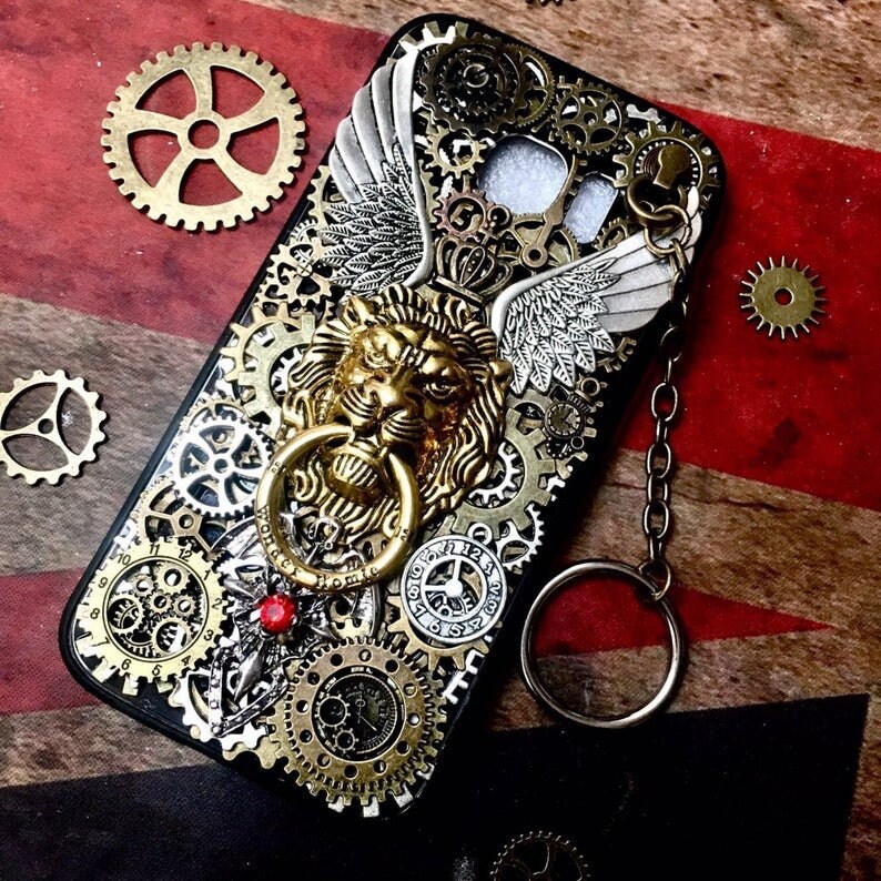 Steampunk phone case Mechanic Rotating Gear Phone Case custom Etsy