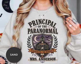 Principal Halloween Shirt, Personalized School Principal Sweatshirt, Custom Principal Crewneck, Halloween Principal Gift, Funny Principal