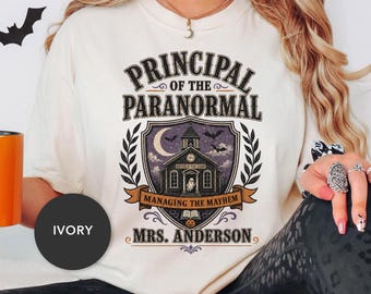 Principal Halloween Shirt, Personalized School Principal Sweatshirt, Custom Principal Crewneck, Halloween Principal Gift, Funny Principal