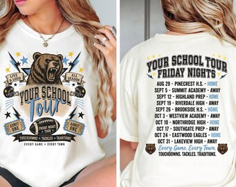 Custom Mascot Shirt, School Spirit Tee, Personalized Comfort Colors® Shirt, Rock n Roll Tour Shirt, Team Name T-Shirt, Football Game Day Tee