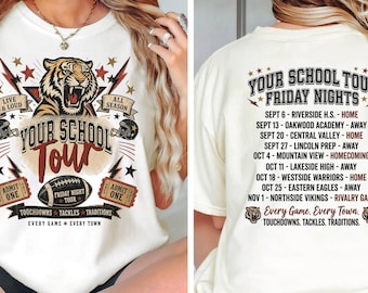 Custom Mascot Shirt, School Spirit Tee, Personalized Comfort Colors® Shirt, Rock n Roll Tour Shirt, Team Name T-Shirt, Football Game Day Tee