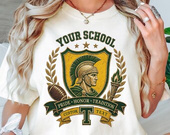 Custom Mascot Shirt, School Spirit Tee, Personalized Comfort Colors® Shirt, Back To School Tee, Team Name T-Shirt, Football Game Day Shirt