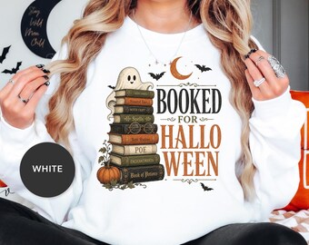 Halloween Teacher Shirt, Book Lover Halloween Shirt, Booked for Halloween Tee, Reading Teacher Shirt, Librarian Halloween Gift