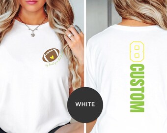 Football Mom, My Heart is on that Field, Football Mom Shirt, Gift for Mom, Football Mama, Club Football, Game Day Tee, Custom, Personalized