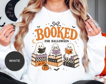 Halloween Teacher Shirt, Book Lover Halloween Shirt, Booked for Halloween Tee, Reading Teacher Shirt, Librarian Halloween Gift