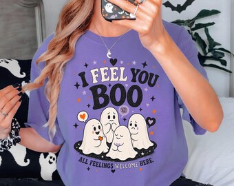 I Feel You Boo Halloween Shirt, School Psychologist Tee, Child Therapist, SPED Teacher Halloween Shirt, Teacher Ghost Shirt, Feelings Gift