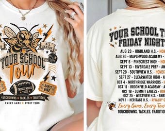 Custom Mascot Shirt, School Spirit Tee, Personalized Comfort Colors® Shirt, Rock n Roll Tour Shirt, Team Name T-Shirt, Football Game Day Tee