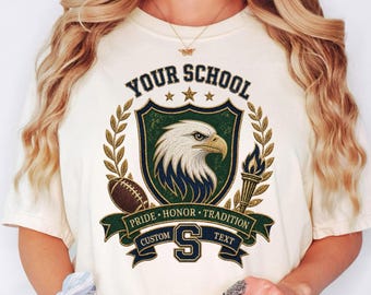 Custom Mascot Shirt, School Spirit Tee, Personalized Comfort Colors® Shirt, Back To School Tee, Team Name T-Shirt, Football Game Day Shirt