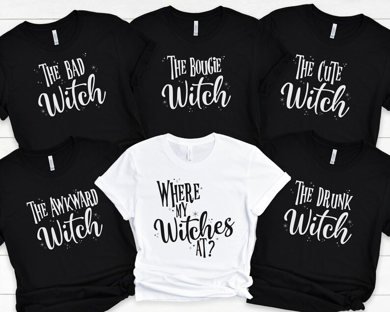 Where My Witches At?, Cute Halloween Tees, Funny Halloween Shirts, Halloween Party Top, Basic Witch, Halloween Bachelorette Party, Sorority bild 4