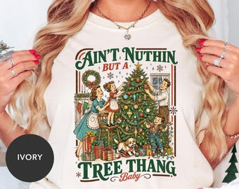 Funny Christmas Shirt, Retro Christmas Tee, Vintage Christmas Graphic Tee, Christmas Tree Shirt, Humorous Christmas, Comfort Colors XMas Tee