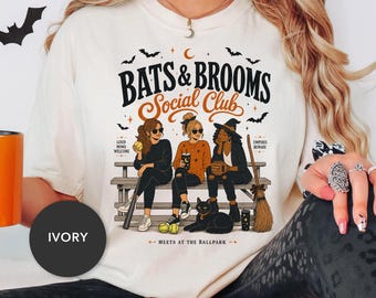 Halloween Softball Mom Shirt, Fall Ball Mom Tee, Bats & Brooms Social Club, October Softball Shirt, Travel Ball Mom
