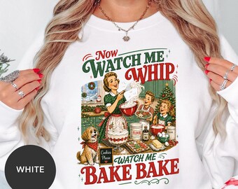 Christmas Baking Shirt, Funny Baker Christmas Crewneck, Retro Holiday Shirt, Christmas Cookie Baking Sweatshirt, Holiday Baker Gift