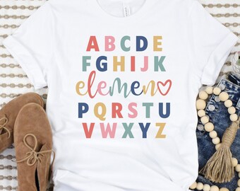Elemeno Shirt, Cute Teacher Tee, Teacher Gift, Elementary Teacher, Alphabet Tee, Teacher Life, Educator, Teach Love Repeat, Back to School