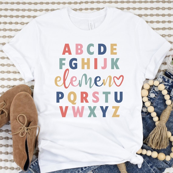 Cute Teacher Shirt - Alphabet Shirt - Elemeno Cute Teacher Shirt - Alphabet Shirt - Elemeno