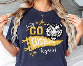 Custom School Mascot Shirt, Personalized High School Spirit Tee, Game Day T-Shirt, Teacher TShirt, Your School Name & Mascot, Comfort Colors