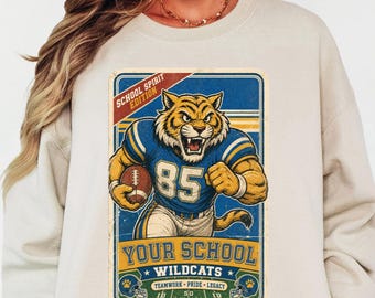 Custom Mascot Shirt, School Spirit Tee, Personalized Mascot Sweatshirt, Back To School Shirt, Team Name Shirt, Football Game Day Sweater