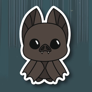 cute baby bat - waterproof glossy vinyl bat sticker