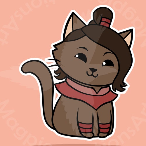 Avatar the last airbender waterproof Sokka cat sticker