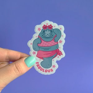 Fabulous Manatee  - waterproof glossy vinyl beach manatee sticker