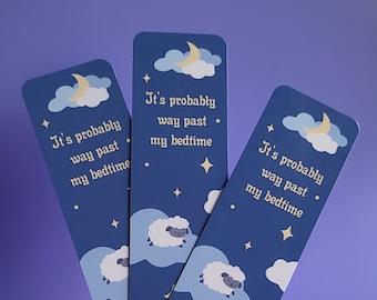 It's probably way past my bedtime - Glossy 2x8 inch sheep bookmark