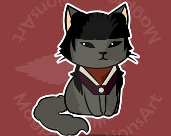 Avatar the last airbender waterproof Sokka cat sticker