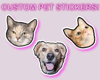 Custom pet photo stickers - waterproof glossy vinyl stickers