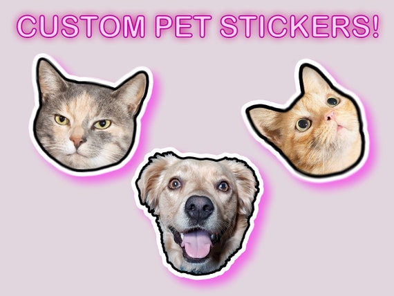 Custom pet photo stickers - waterproof glossy vinyl stickers