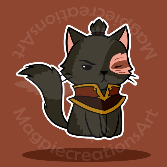 Avatar the last airbender waterproof Sokka cat sticker