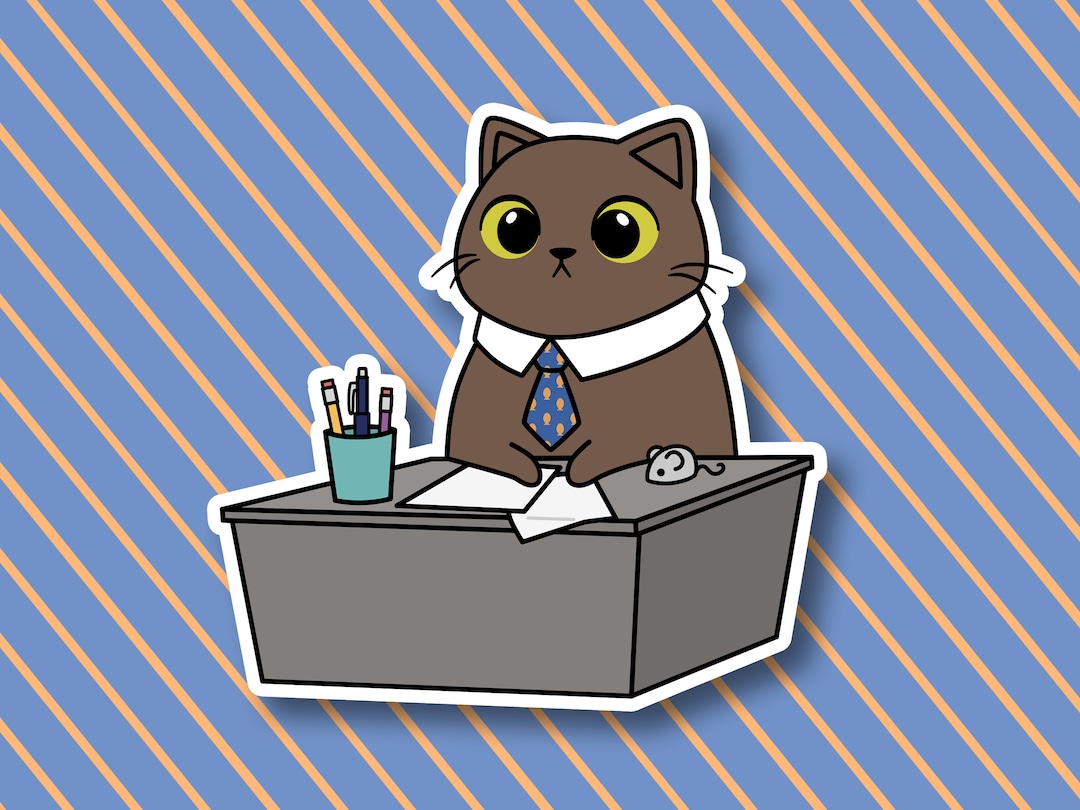 Business Kitty - Waterproof Glossy Vinyl Cat Sticker - Etsy