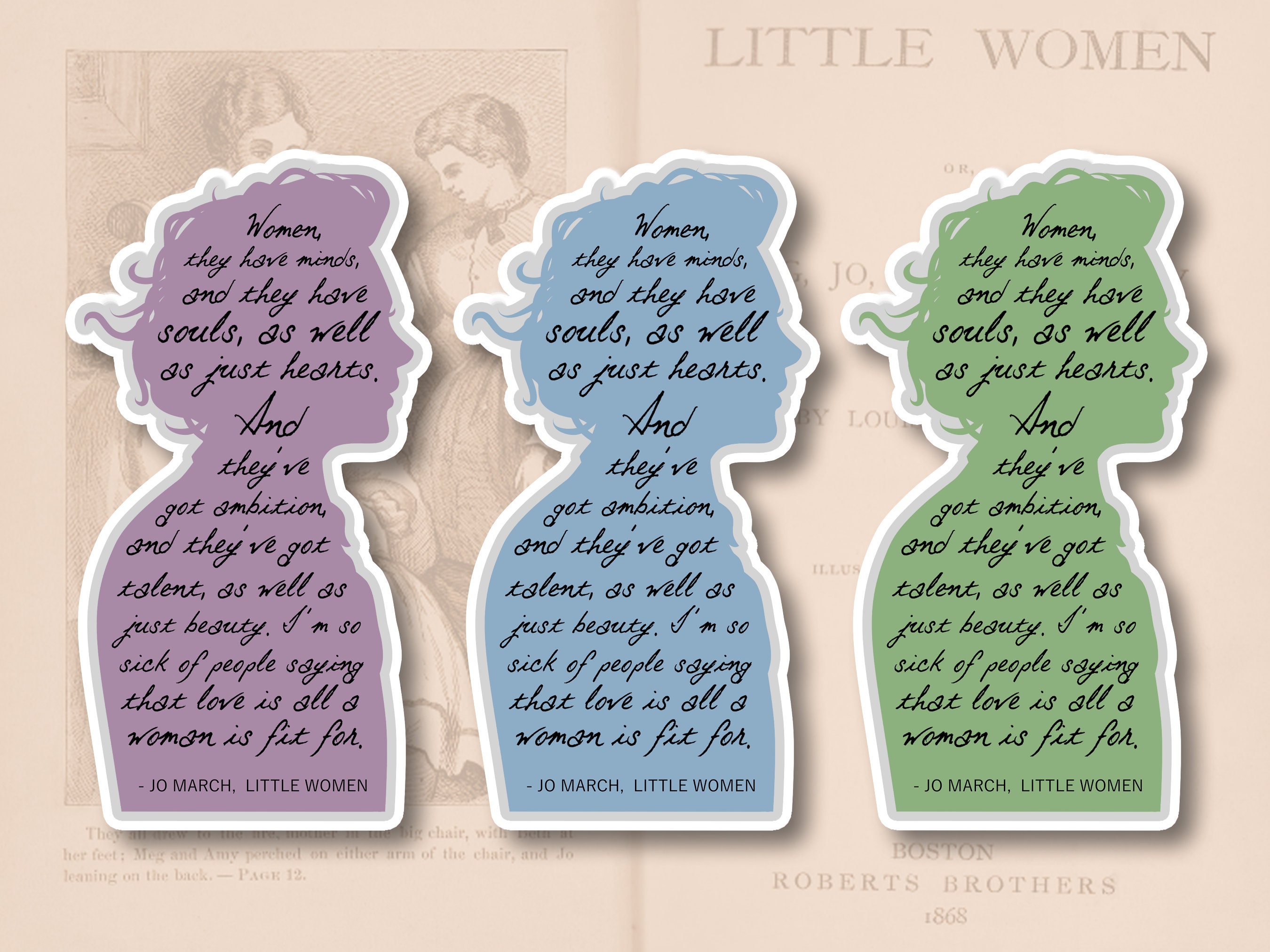 Little women Jo March quote waterproof glossy sticker Etsy