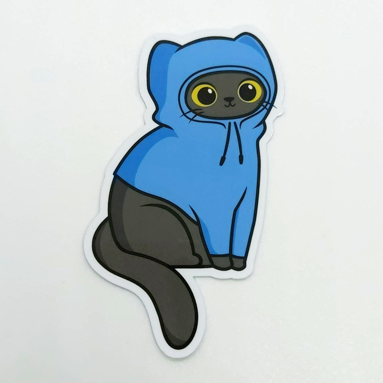 Cats in hoodies waterproof glossy stickers Etsy