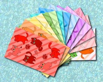 Favoriete kleur katten: waterdicht glanzend vinyl kattenstickervel