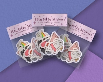 Itty bitty tiny little animal stickers - waterproof glossy vinyl kiss cut stickers - set of 10