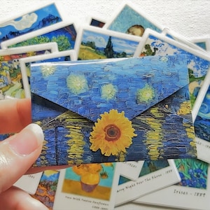 Adesivos de pintura de Van Gogh - pacote misterioso com 6 adesivos de vinil brilhantes à prova d'água