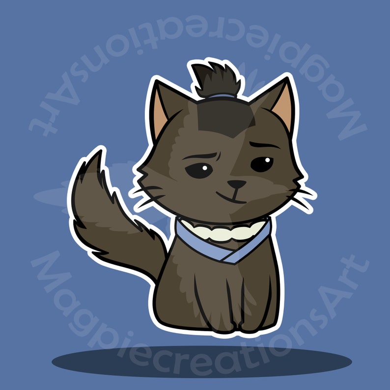 Avatar the last airbender waterproof Sokka cat sticker