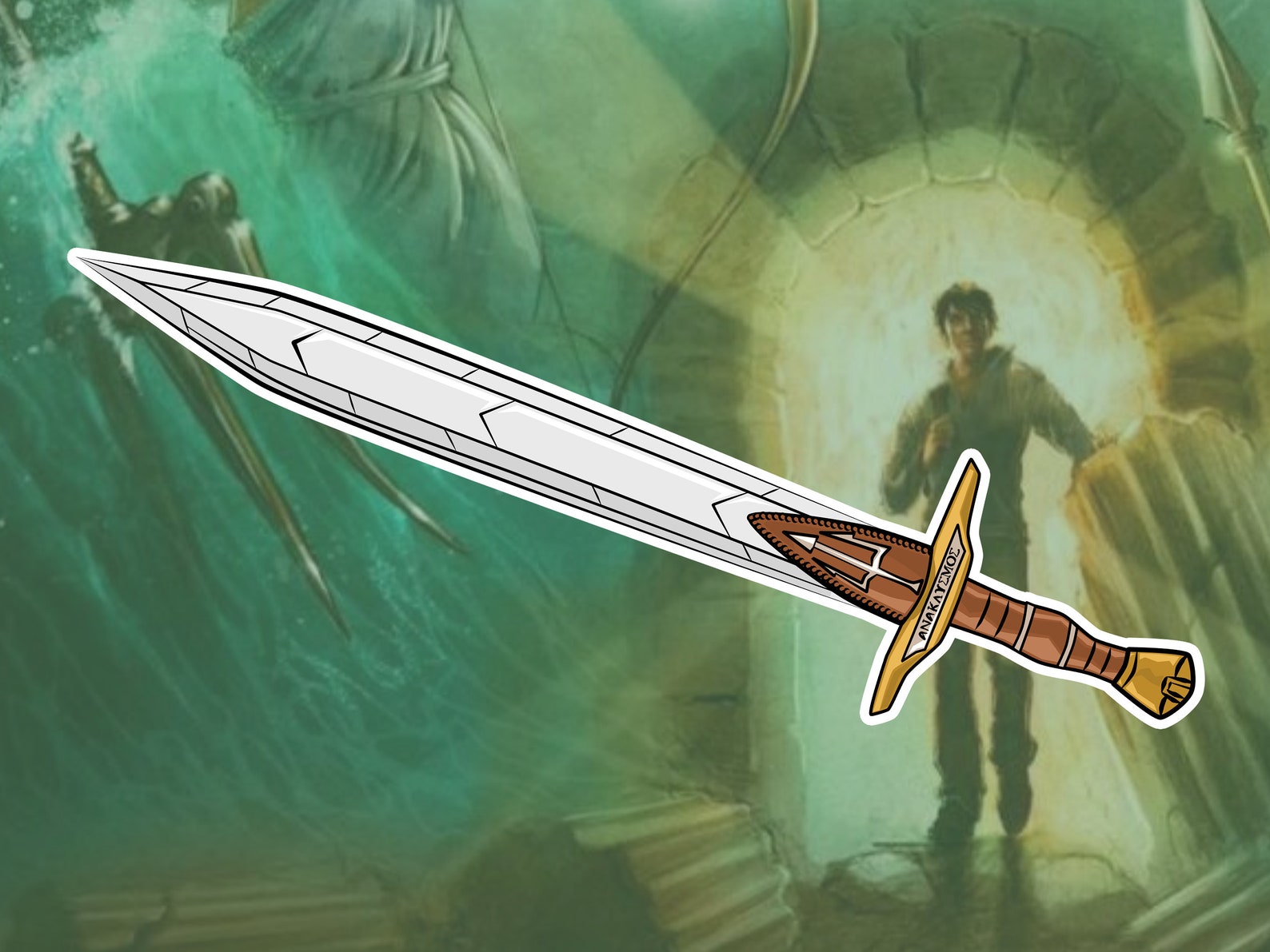 Percy Jackson riptide sword waterproof glossy sticker Etsy