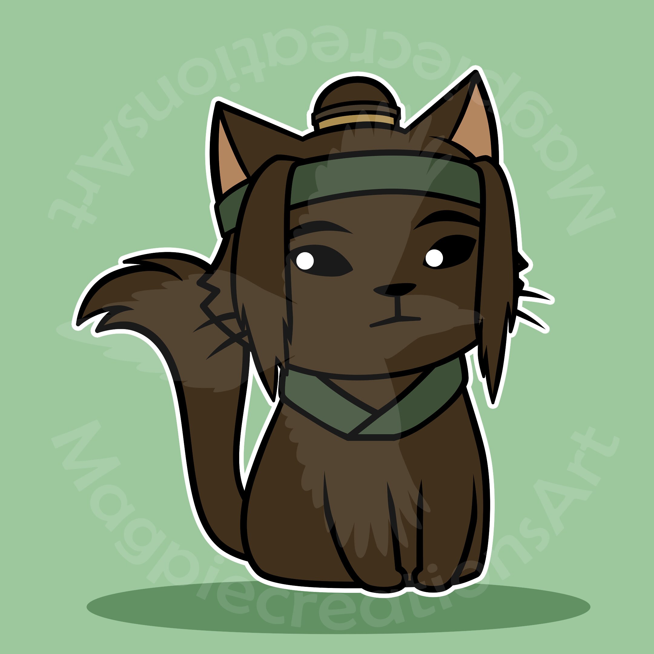 Avatar the last airbender waterproof Sokka cat sticker