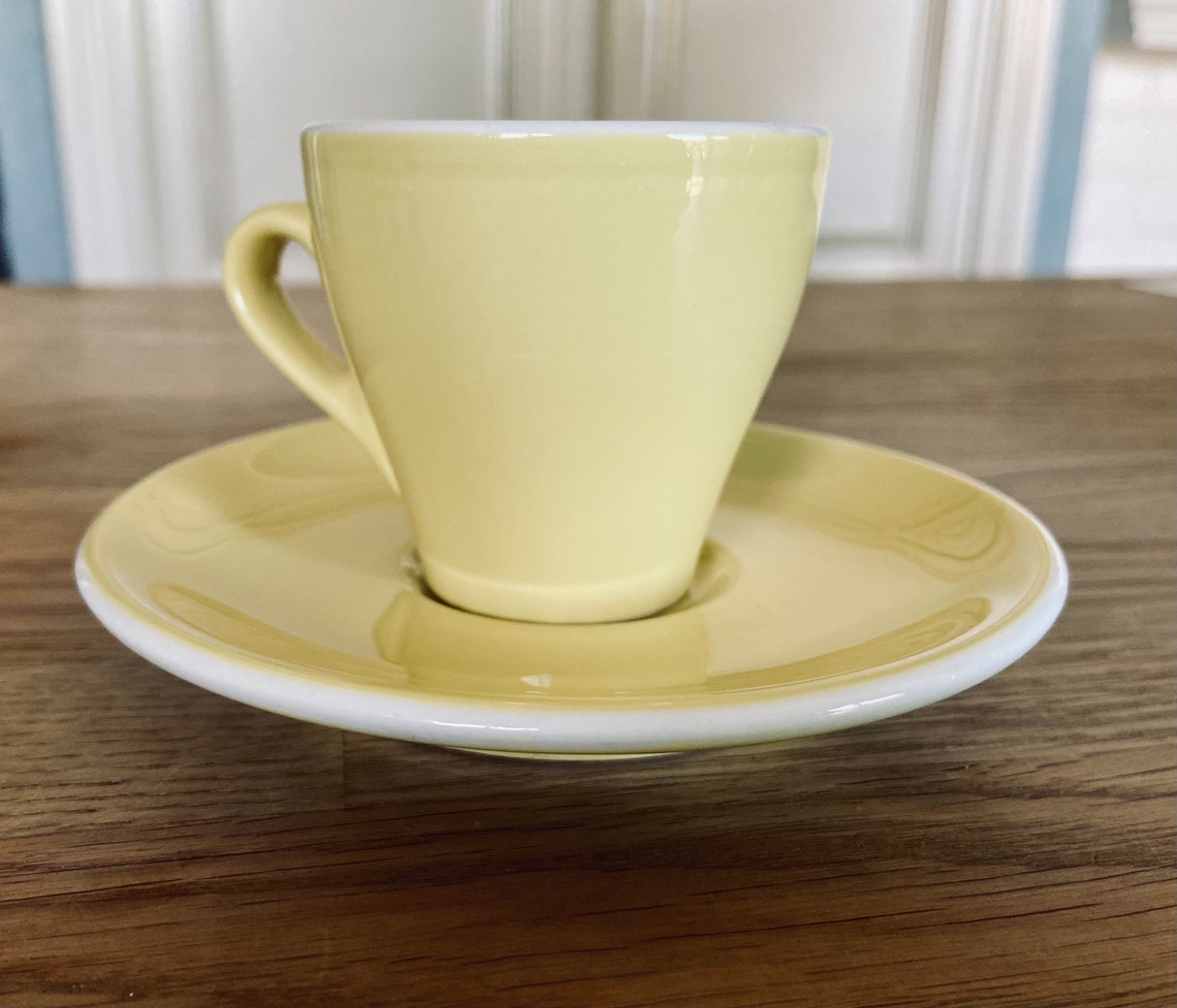 Vintage yellow Espresso cup and saucer ACF Made In Italy for Etsy