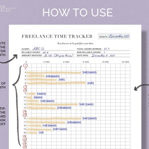 WORK: Freelance Time Tracker | Printable | Billing | Organization | A4 ...