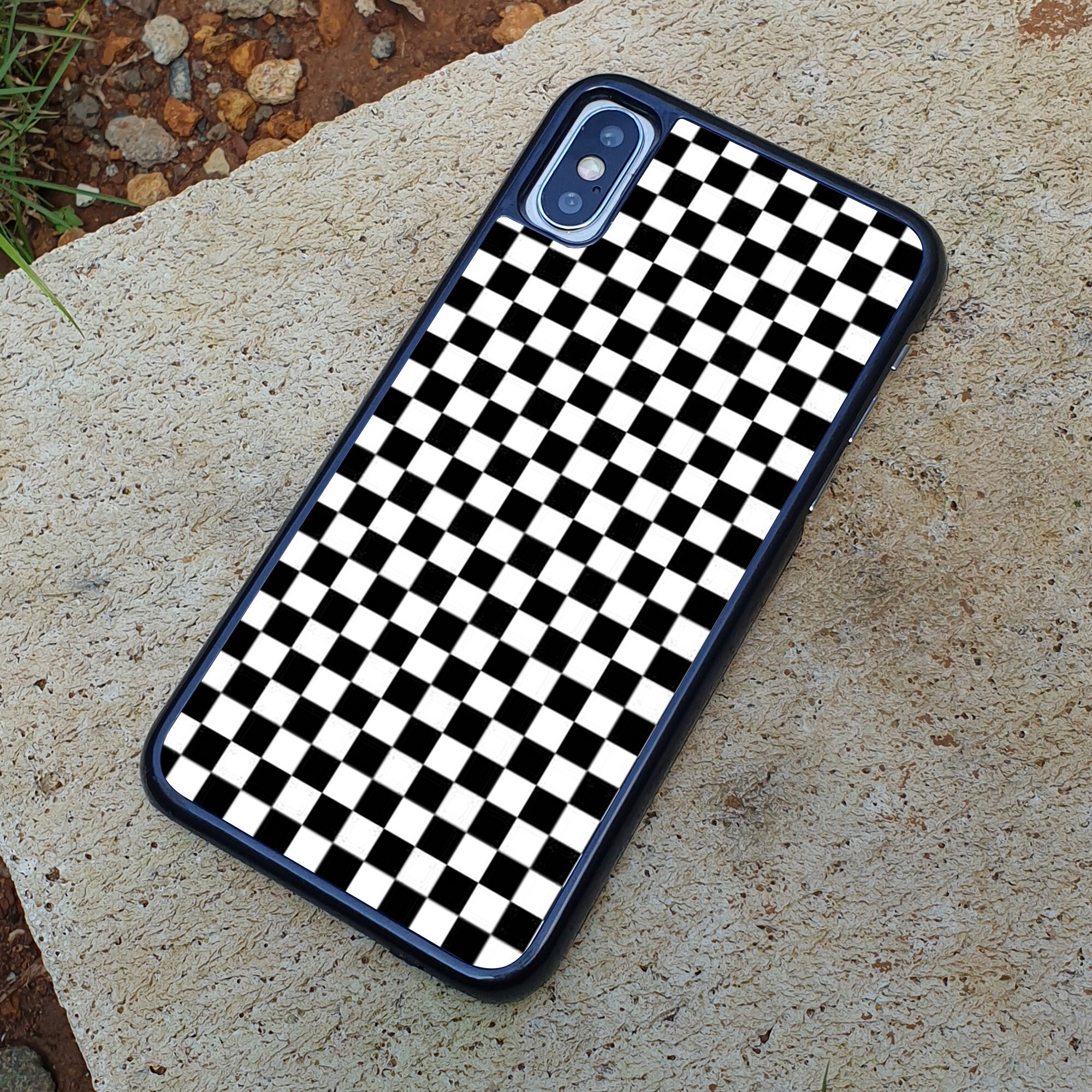 Checked Rubber Phone Case Best Custom iPhone 7 8 Plus SE X XS Etsy