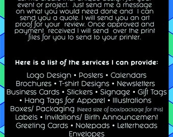 Graphic Design Services - Custom Project - Digital Files