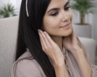 READY-TO-SHIP  Tie dotted Headband decorated with beaded ribbon Church head covering Orthodox Church or Chapel head wrap