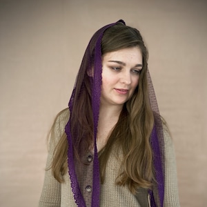 READY-TO-SHIP  Shawl velvet polka dot lace Scarf Church head covering Orthodox veils Catholic wrap Chapel veil mantilla scarf Active
