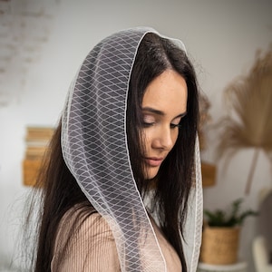 READY-TO-SHIP Christian Scarf Church head covering Orthodox Head wrap Catholic veil Church or Chapel veil mantilla scarf