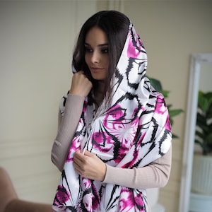 Ready-to-ship. Large Satin Silky Scarf head covering for veiled women Church soft head wrap Orthodox shawl Church or Chapel mantilla scarf