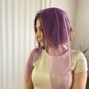 Ready-to-ship. More colors Dotted Christian Scarf Church Scarf head covering Orthodox Head wrap Catholic veil Chapel veil mantilla scarf